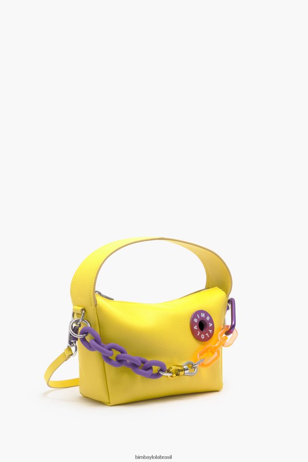acessórios Bimba Y Lola bolsa hobo de couro amarelo P28JFH57