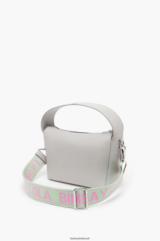 acessórios Bimba Y Lola bolsa hobo de couro cinza P28JFH50