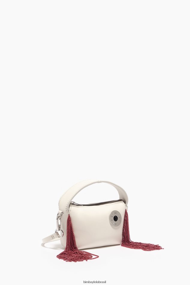 acessórios Bimba Y Lola bolsa hobo de couro off white P28JFH61