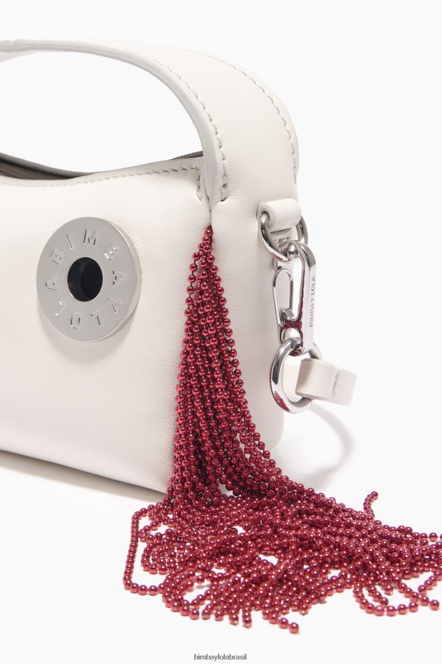 acessórios Bimba Y Lola bolsa hobo de couro off white P28JFH61