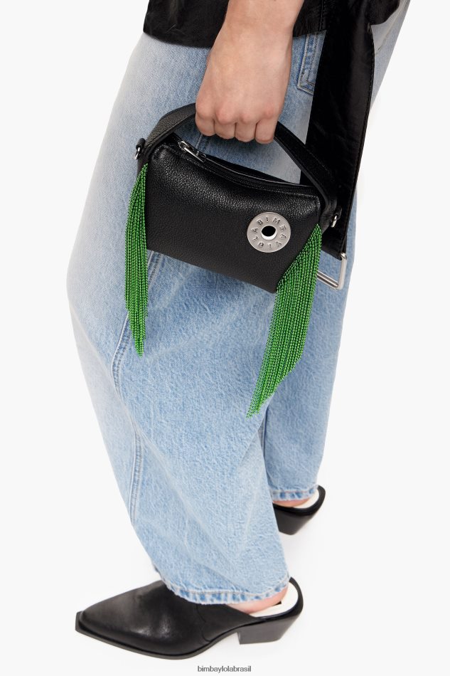 acessórios Bimba Y Lola bolsa hobo de couro preto P28JFH62