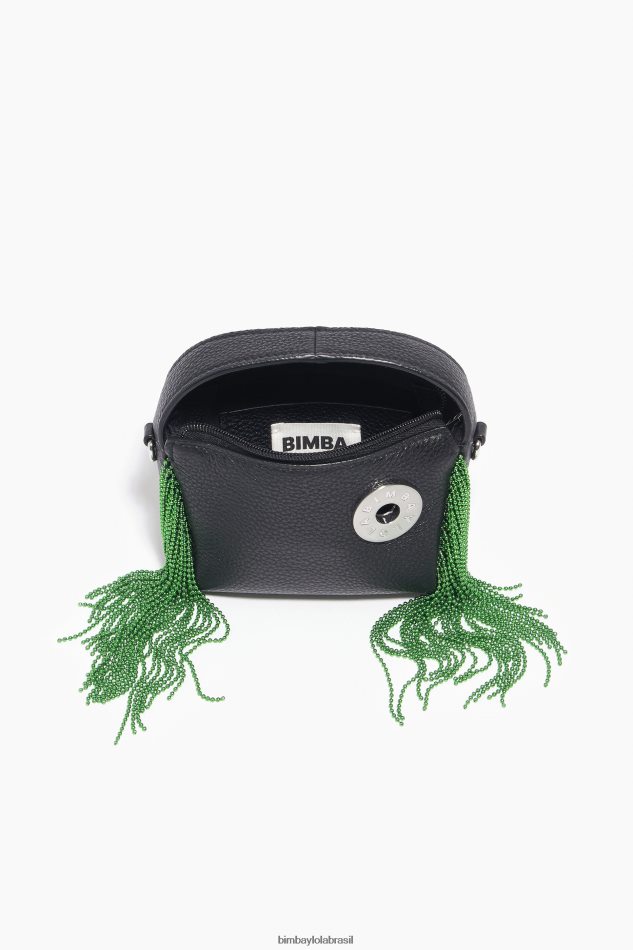 acessórios Bimba Y Lola bolsa hobo de couro preto P28JFH62