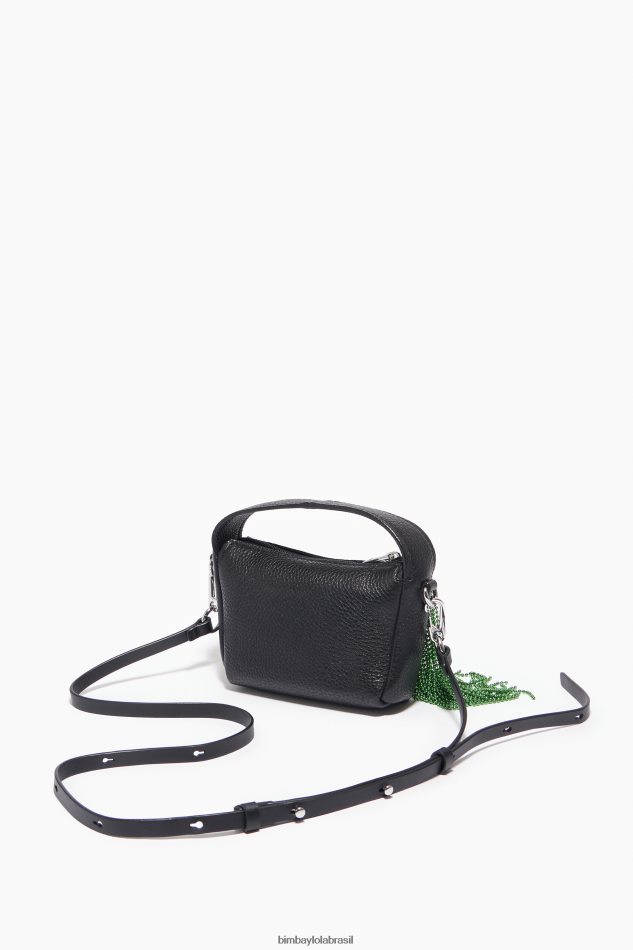 acessórios Bimba Y Lola bolsa hobo de couro preto P28JFH62