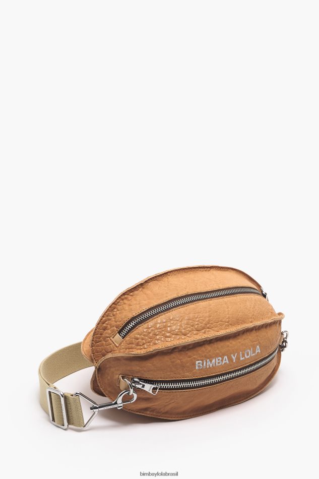 acessórios Bimba Y Lola bolsa pelota de couro camelo P28JFH70