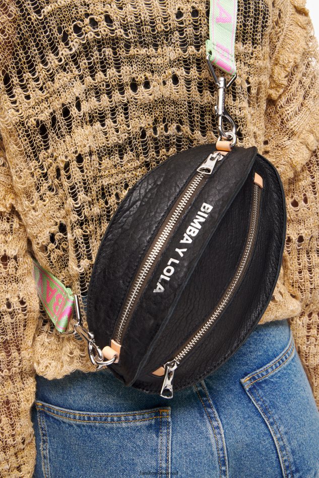 acessórios Bimba Y Lola bolsa pelota de couro preto P28JFH2