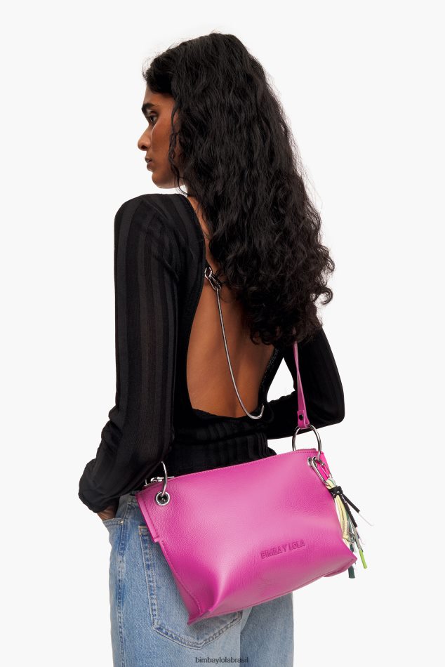 acessórios Bimba Y Lola bolsa transversal de couro fúcsia P28JFH41