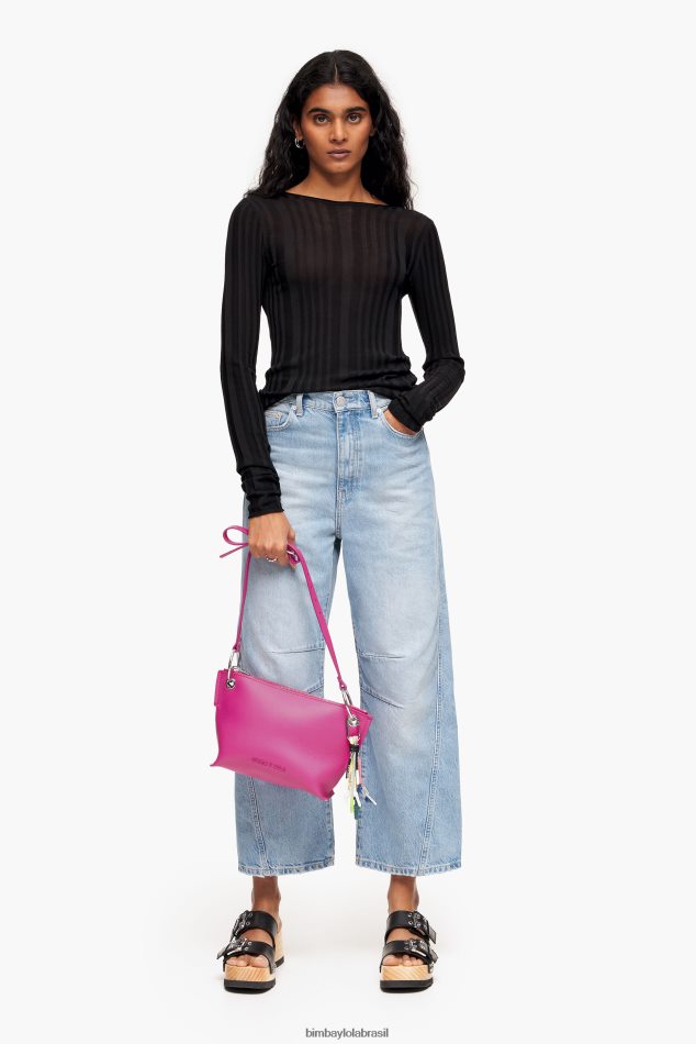 acessórios Bimba Y Lola bolsa transversal de couro fúcsia P28JFH41
