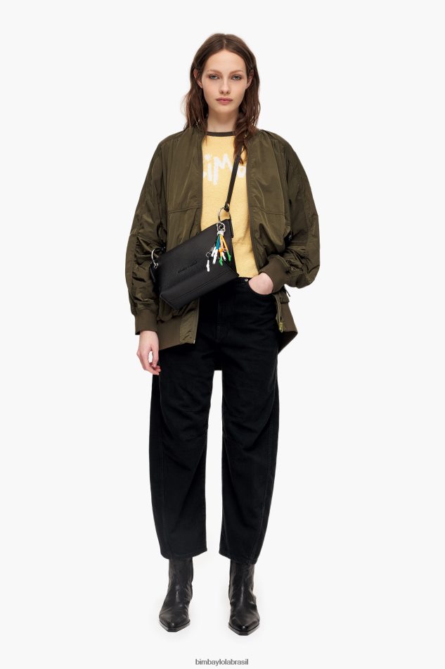 acessórios Bimba Y Lola bolsa transversal de couro preto P28JFH43