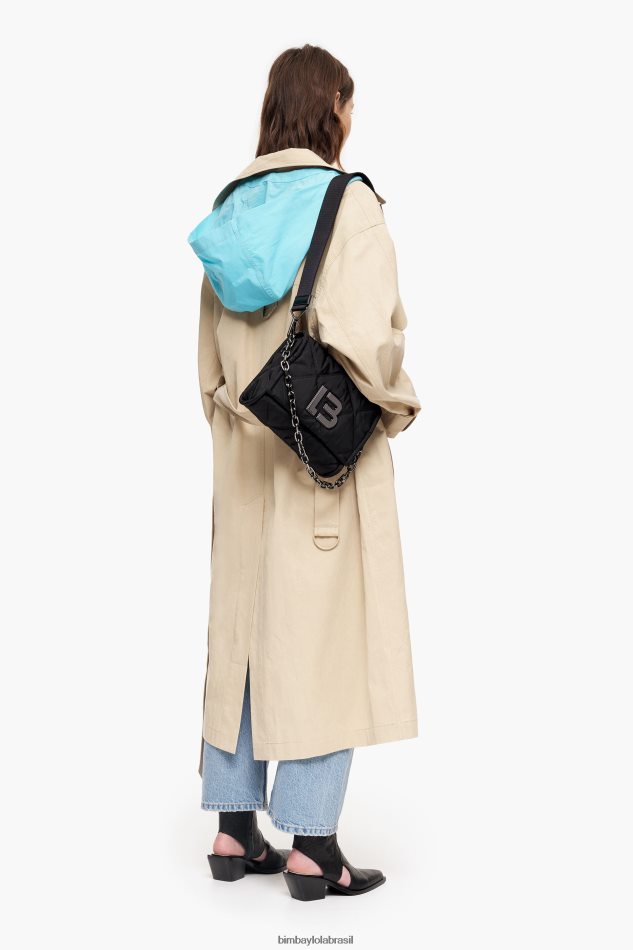 acessórios Bimba Y Lola bolsa transversal de náilon com aba preto P28JFH106