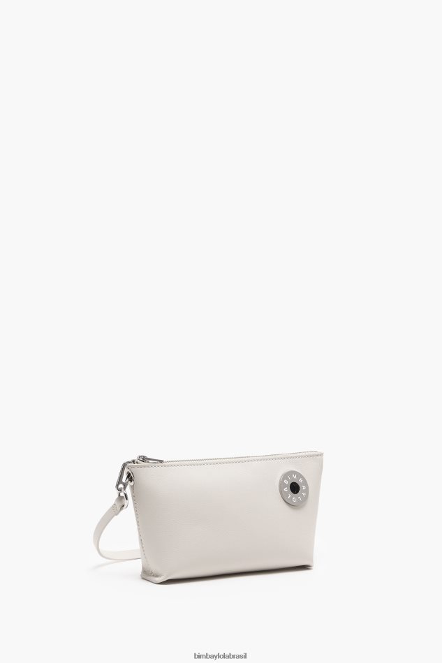 acessórios Bimba Y Lola bolsa transversal trapézio de couro off white P28JFH13