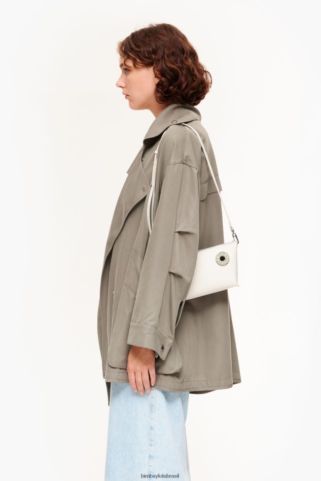 acessórios Bimba Y Lola bolsa transversal trapézio de couro off white P28JFH13