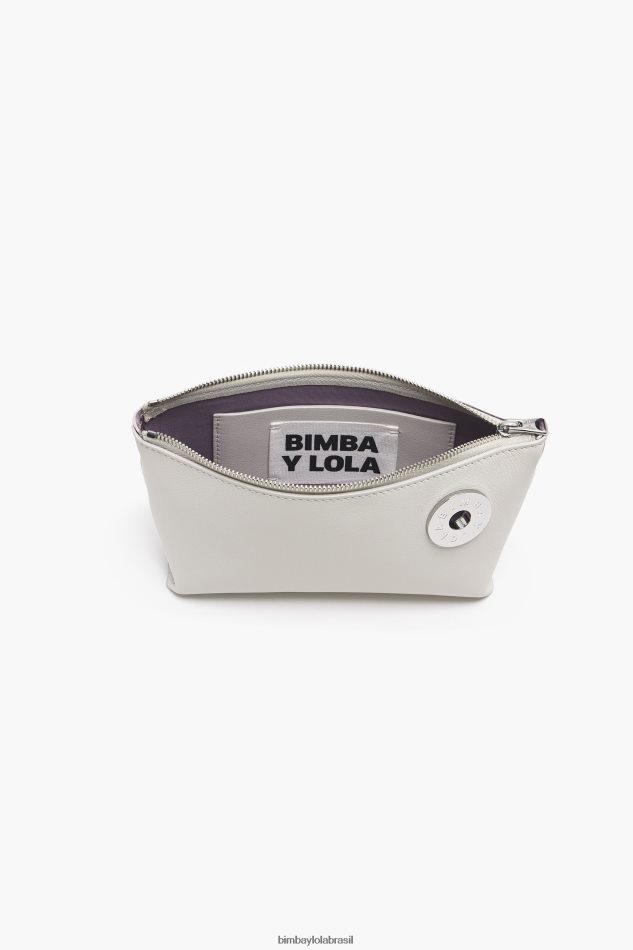 acessórios Bimba Y Lola bolsa transversal trapézio de couro off white P28JFH13