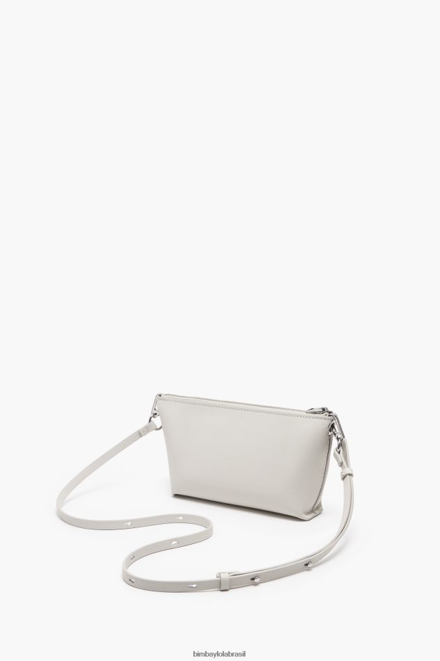 acessórios Bimba Y Lola bolsa transversal trapézio de couro off white P28JFH13