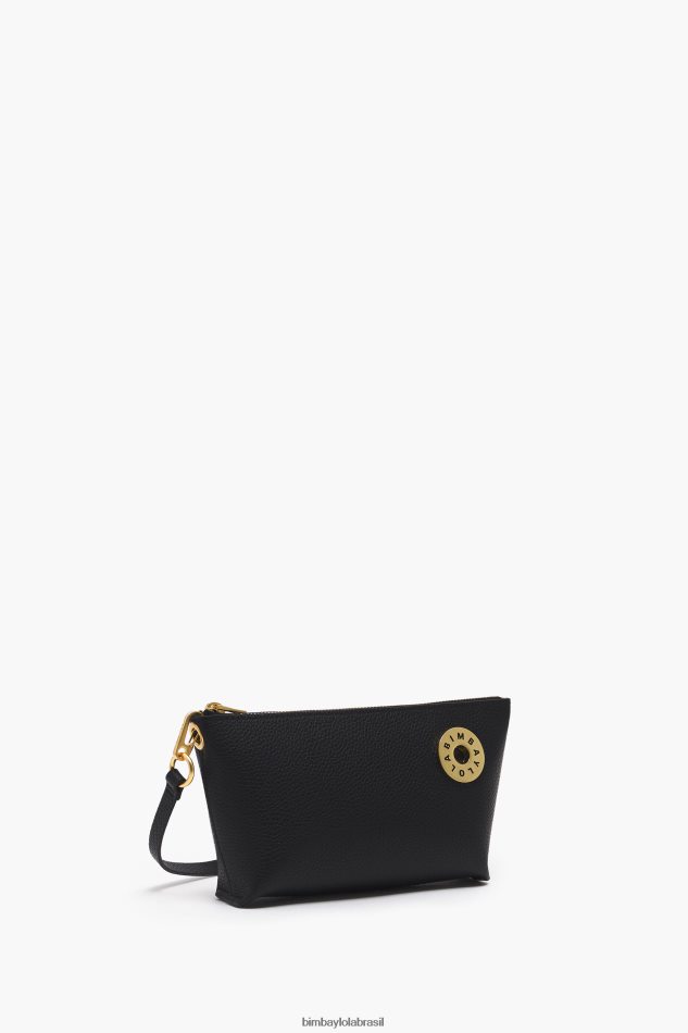 acessórios Bimba Y Lola bolsa transversal trapézio de couro preto P28JFH12