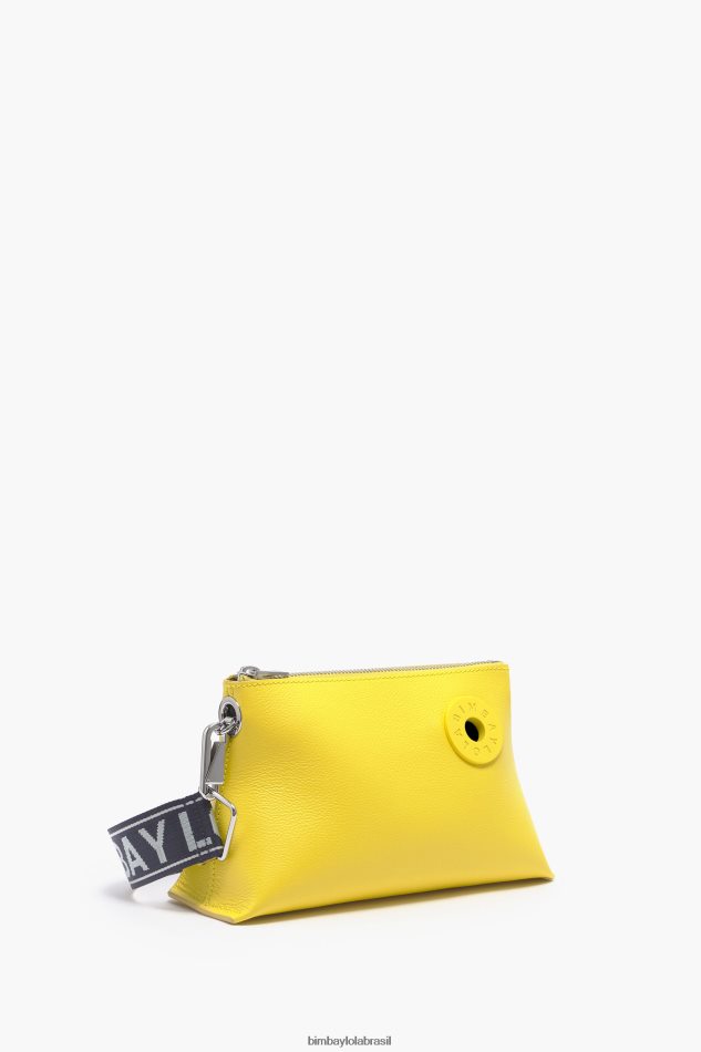 acessórios Bimba Y Lola bolsa trapézio de couro amarelo P28JFH48