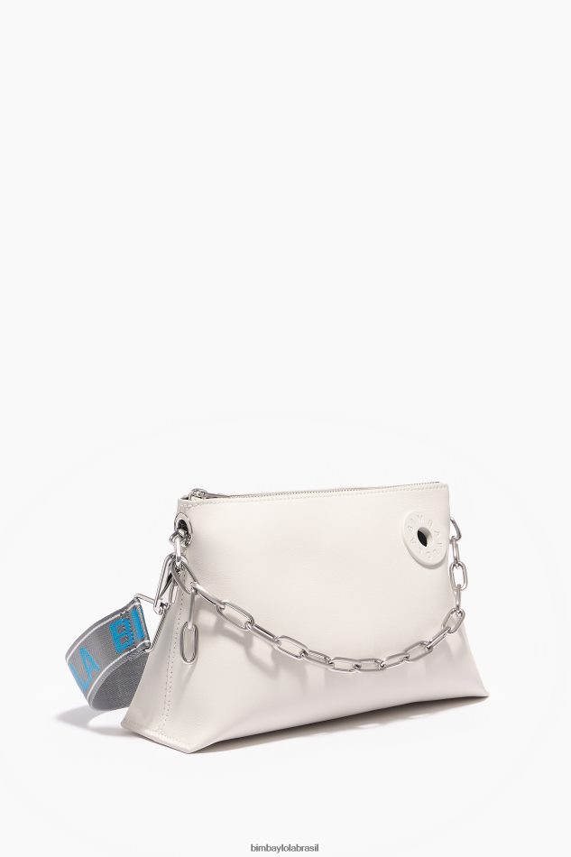acessórios Bimba Y Lola bolsa trapézio de couro off white P28JFH44