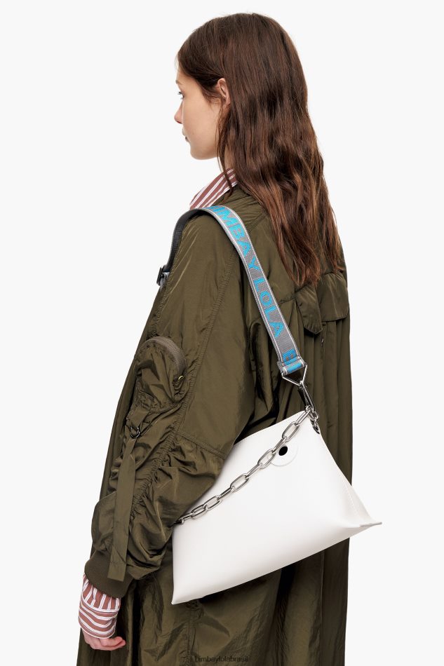 acessórios Bimba Y Lola bolsa trapézio de couro off white P28JFH44