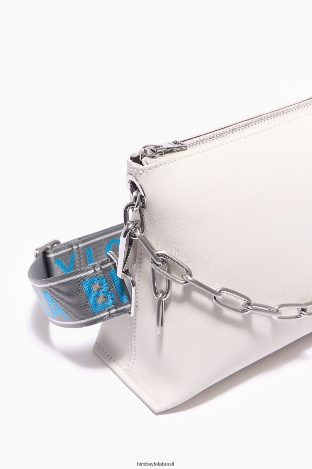 acessórios Bimba Y Lola bolsa trapézio de couro off white P28JFH44