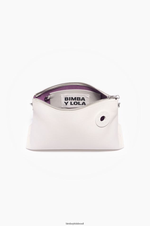 acessórios Bimba Y Lola bolsa trapézio de couro off white P28JFH44