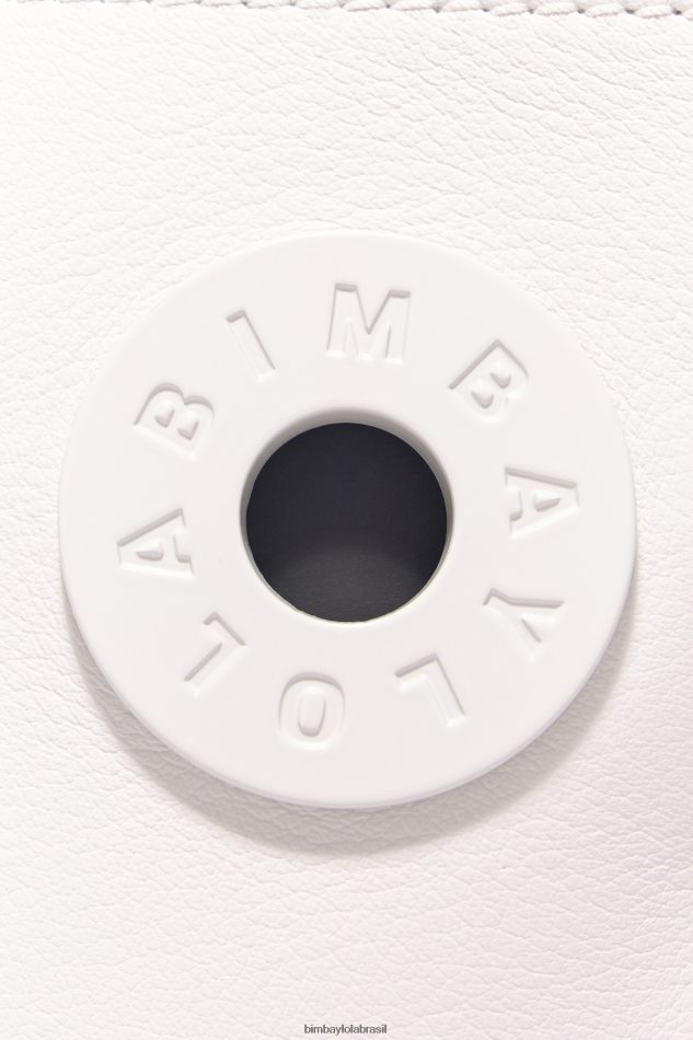 acessórios Bimba Y Lola bolsa trapézio de couro off white P28JFH44