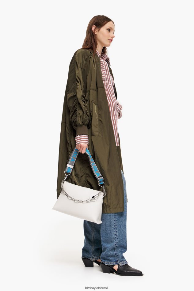 acessórios Bimba Y Lola bolsa trapézio de couro off white P28JFH44