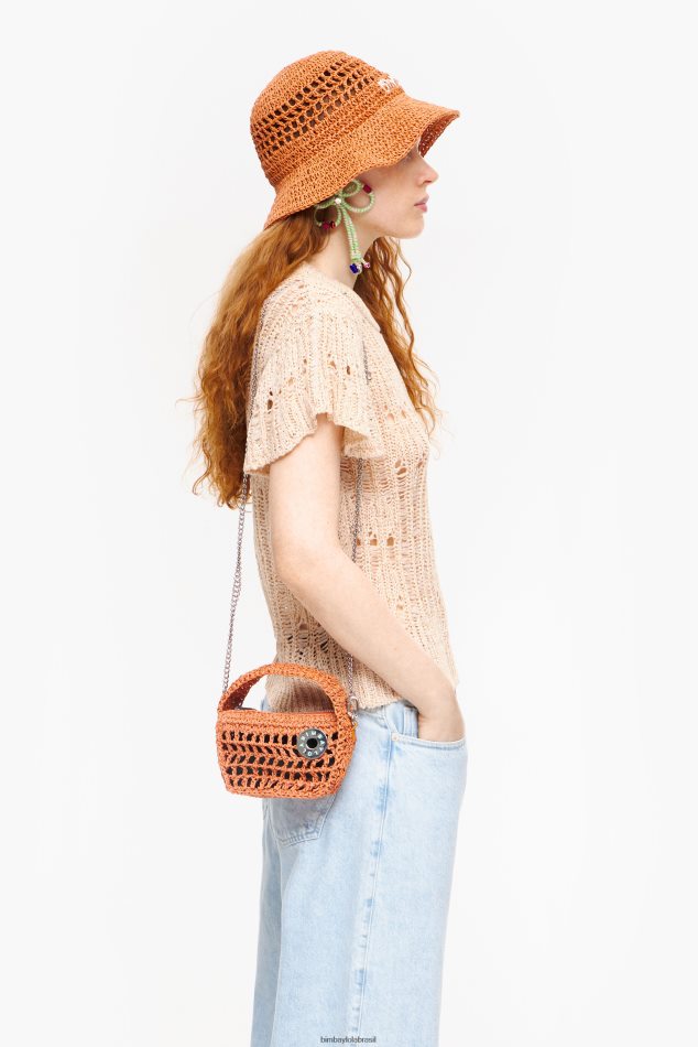 acessórios Bimba Y Lola bolsa vagabundo ráfia laranja P28JFH9