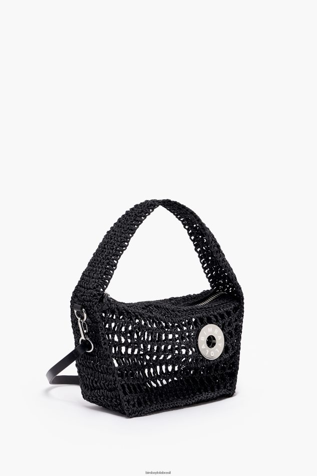 acessórios Bimba Y Lola bolsa vagabundo ráfia preto P28JFH6