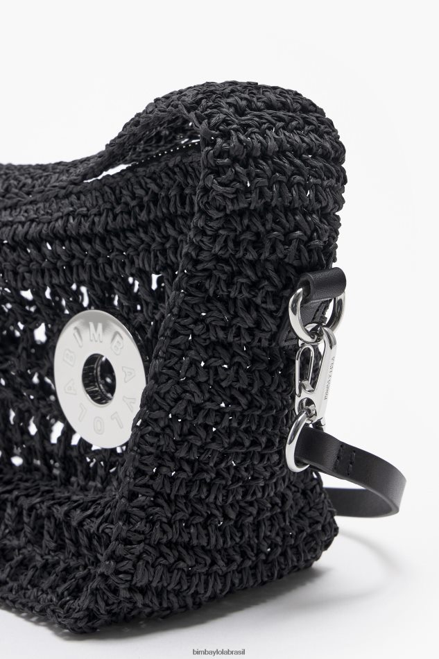 acessórios Bimba Y Lola bolsa vagabundo ráfia preto P28JFH6