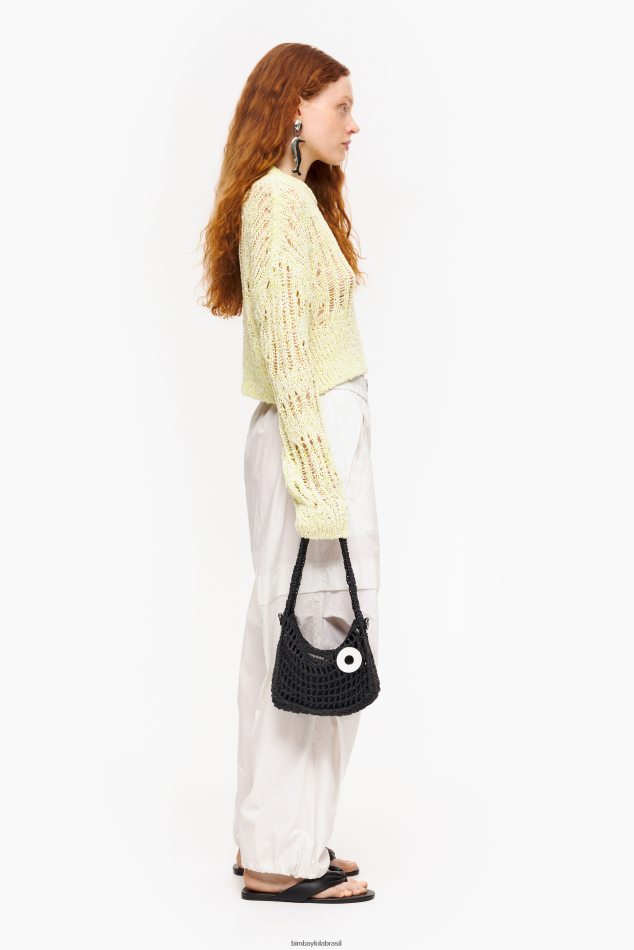 acessórios Bimba Y Lola bolsa vagabundo ráfia preto P28JFH6