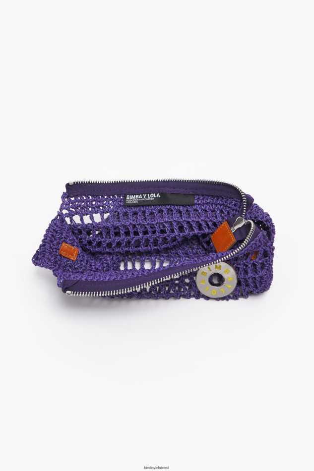 acessórios Bimba Y Lola bolsa vagabundo ráfia roxo P28JFH8