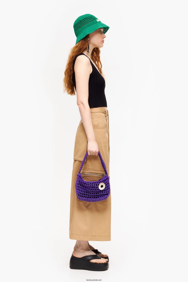 acessórios Bimba Y Lola bolsa vagabundo ráfia roxo P28JFH8