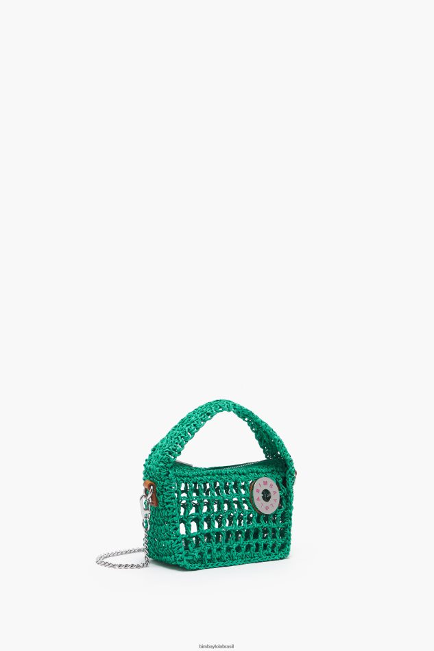 acessórios Bimba Y Lola bolsa vagabundo ráfia verde P28JFH10