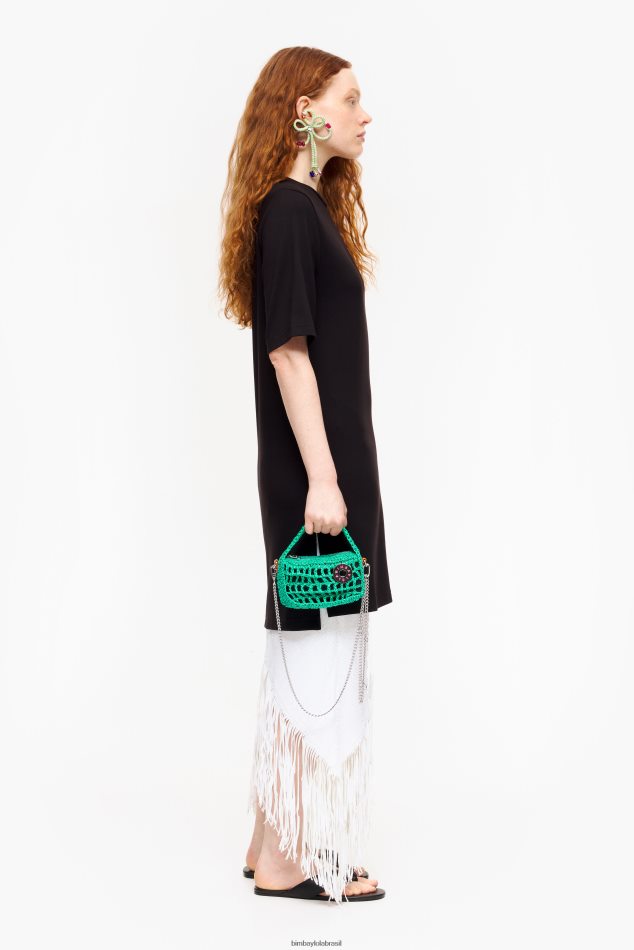 acessórios Bimba Y Lola bolsa vagabundo ráfia verde P28JFH10