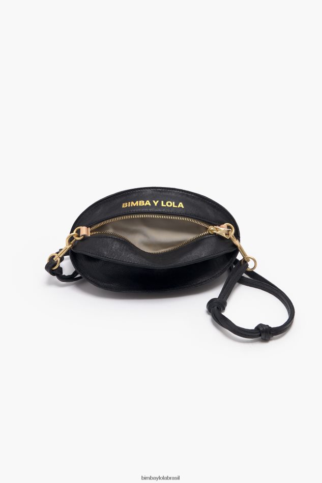 acessórios Bimba Y Lola bolsa pelota de couro preto P28JFH139
