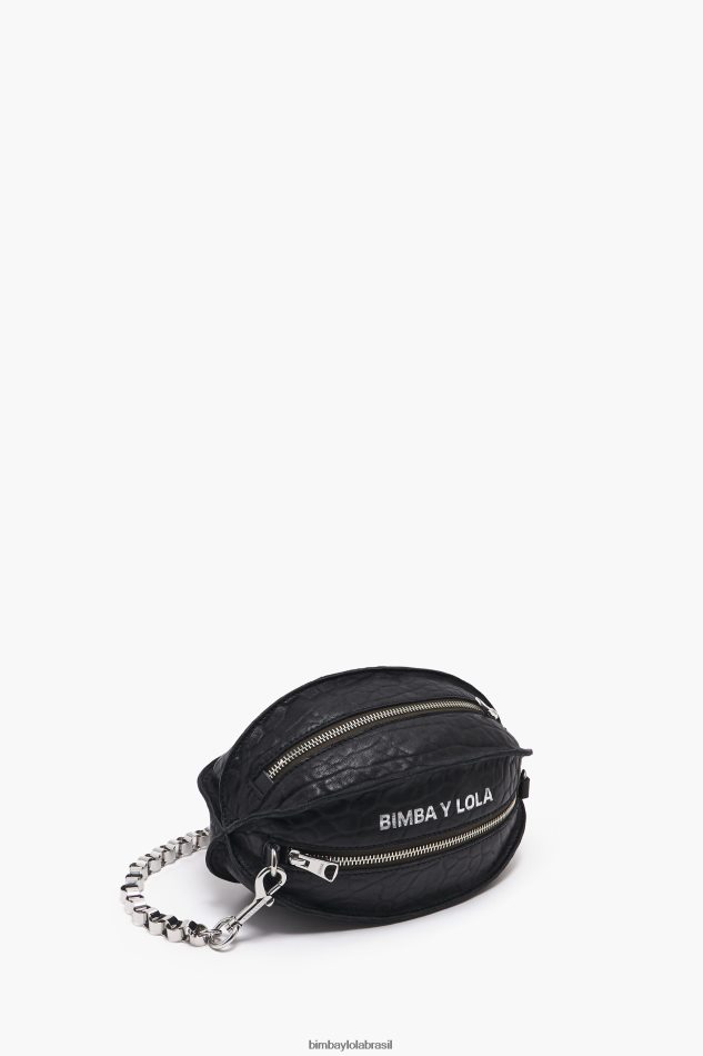 acessórios Bimba Y Lola bolsa pelota de couro preto P28JFH141