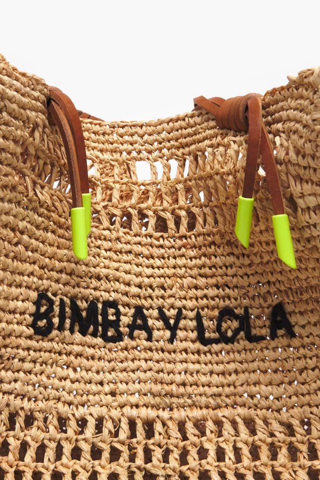 acessórios Bimba Y Lola bolsa de ráfia natural P28JFH114