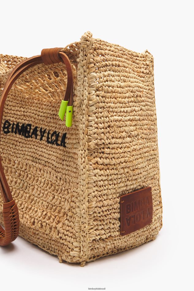 acessórios Bimba Y Lola bolsa de ráfia natural P28JFH114