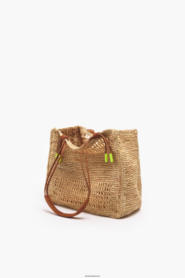 acessórios Bimba Y Lola bolsa de ráfia natural P28JFH114