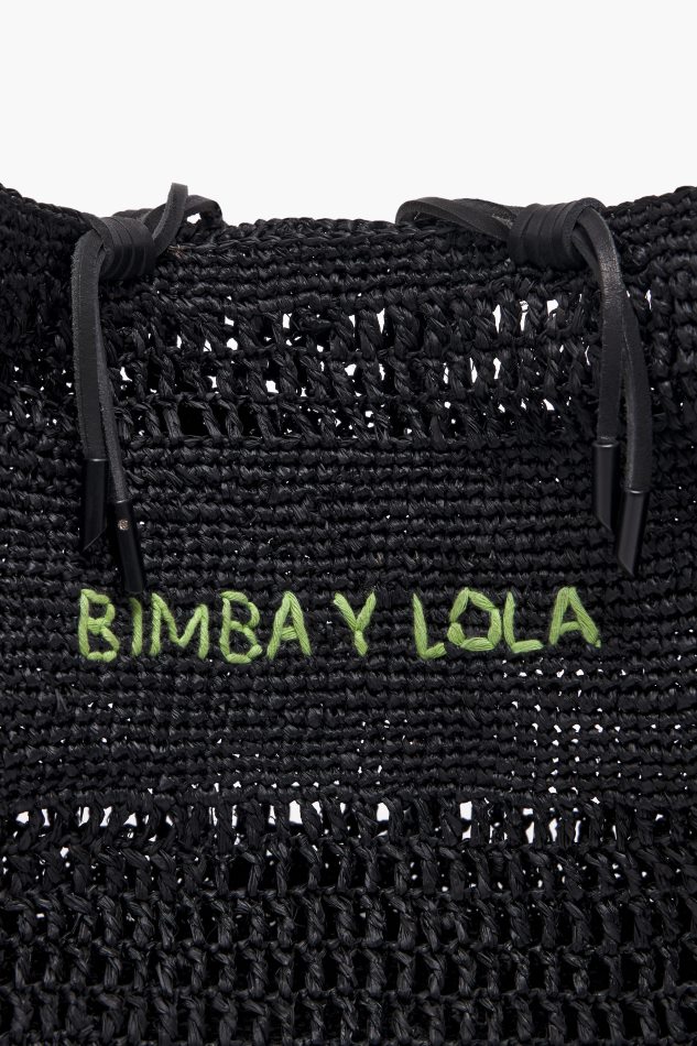 acessórios Bimba Y Lola bolsa de ráfia preto P28JFH115