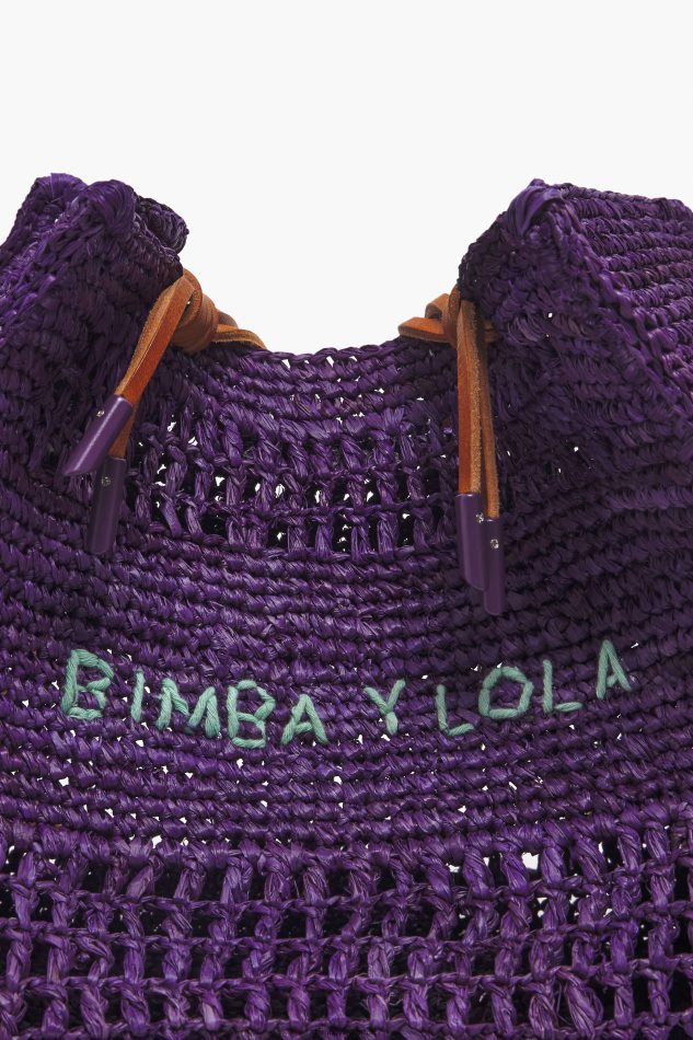 acessórios Bimba Y Lola bolsa de ráfia roxo P28JFH113