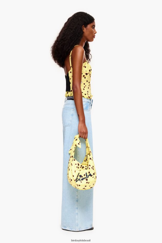 acessórios Bimba Y Lola saco de balde de nylon de corações pequenos amarelo P28JFH119
