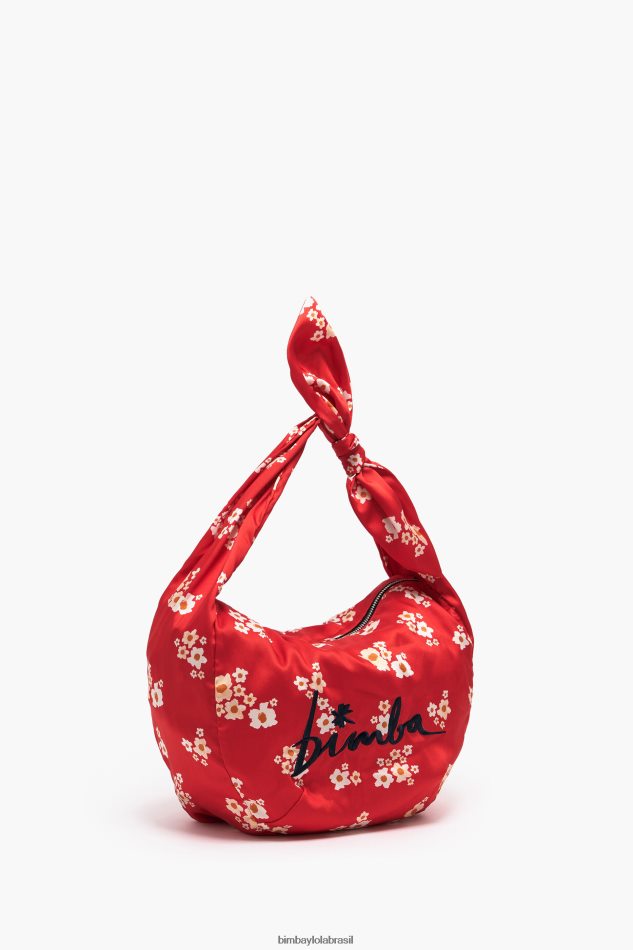 acessórios Bimba Y Lola saco de balde de nylon de flores acrílicas vermelho P28JFH121