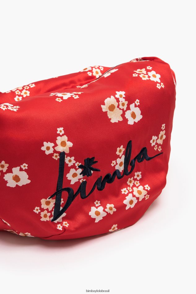 acessórios Bimba Y Lola saco de balde de nylon de flores acrílicas vermelho P28JFH121