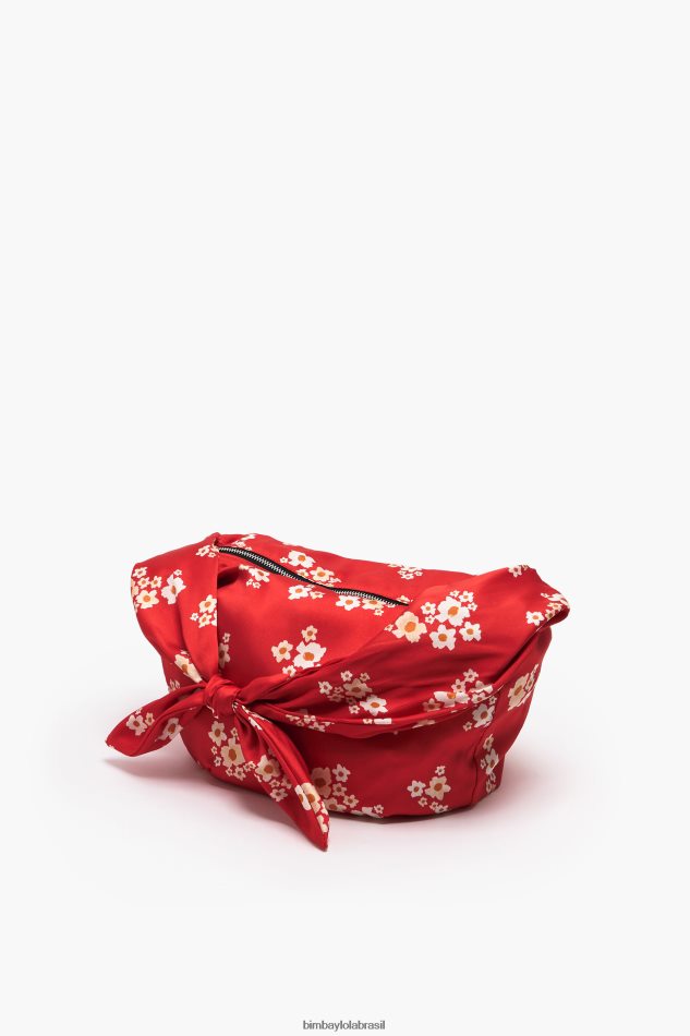 acessórios Bimba Y Lola saco de balde de nylon de flores acrílicas vermelho P28JFH121