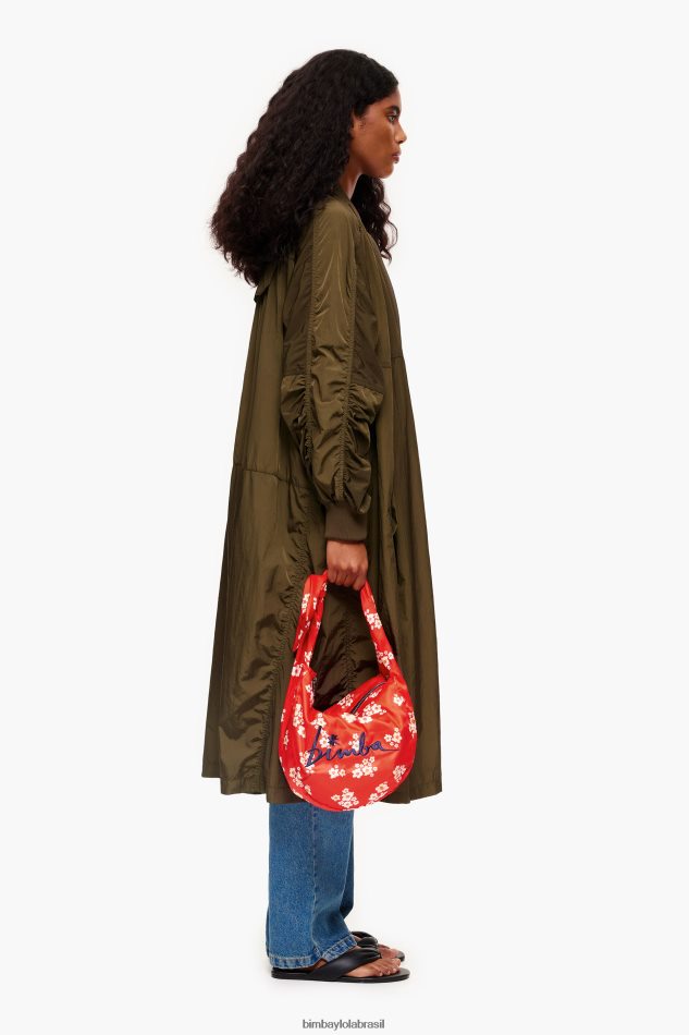 acessórios Bimba Y Lola saco de balde de nylon de flores acrílicas vermelho P28JFH121