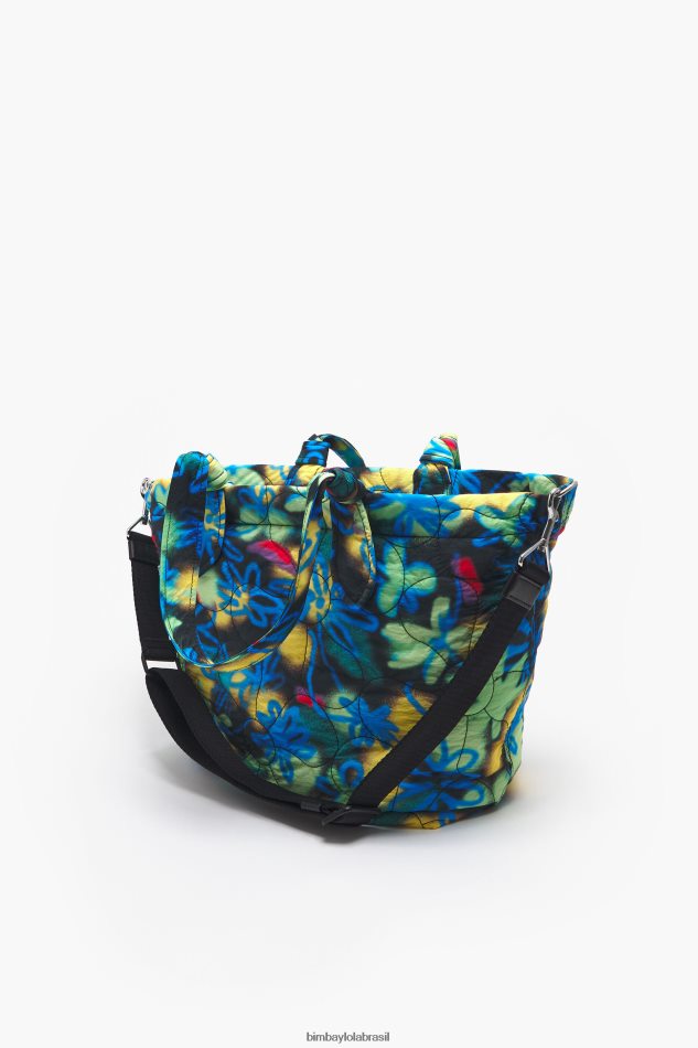 acessórios Bimba Y Lola saco de compras de nylon de flores de grafite azul P28JFH132