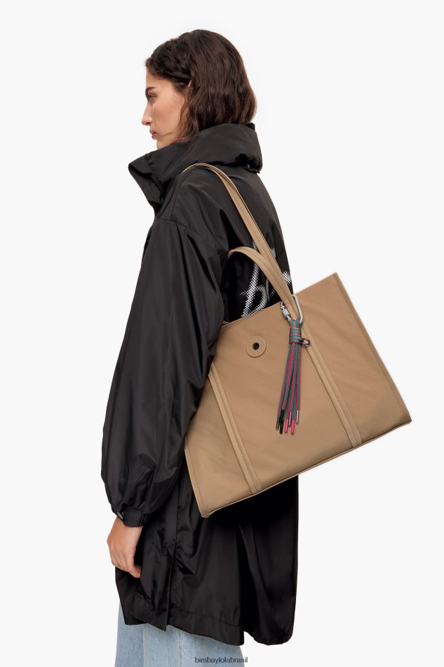 acessórios Bimba Y Lola sacola de compras de náilon bronzeado P28JFH134