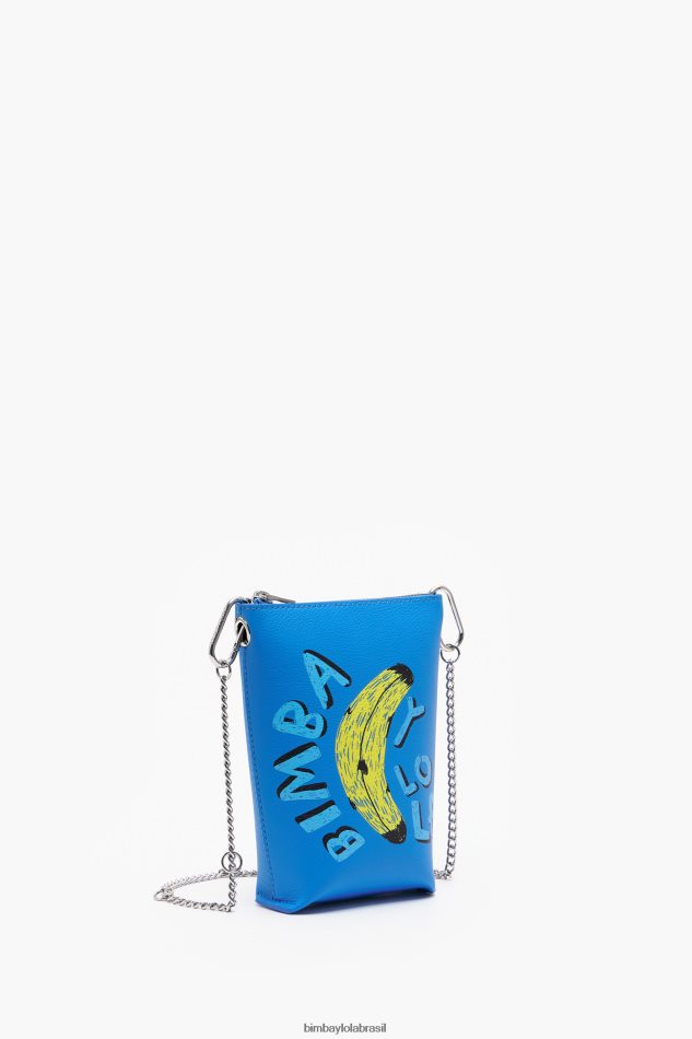 acessórios Bimba Y Lola bolsa transversal com estampa de banana byl azul P28JFH152