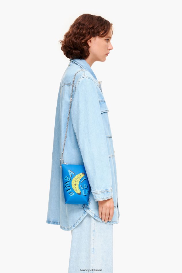 acessórios Bimba Y Lola bolsa transversal com estampa de banana byl azul P28JFH152