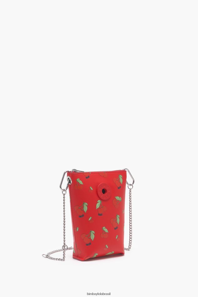 acessórios Bimba Y Lola bolsa transversal com estampa de cereja vermelho P28JFH149